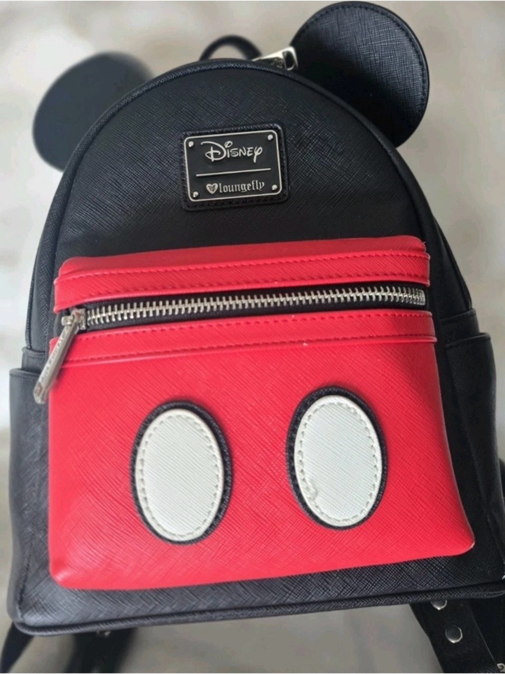SOLD- Disney x Loungefly Black & Red Mickey Ears Mini Backpack